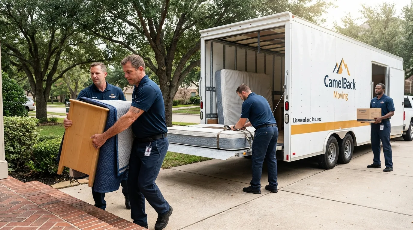 Crew loading residential truck for cross-state move from Wesson, MS