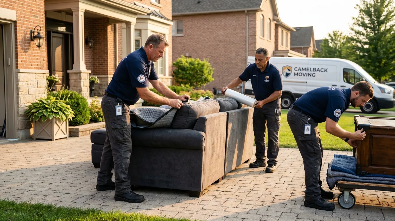 Large estate moving crew wrapping furniture in Wesson, MS